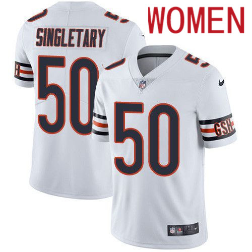 Women Chicago Bears #50 Mike Singletary Nike White Game Retired Player NFL Jersey->women nfl jersey->Women Jersey